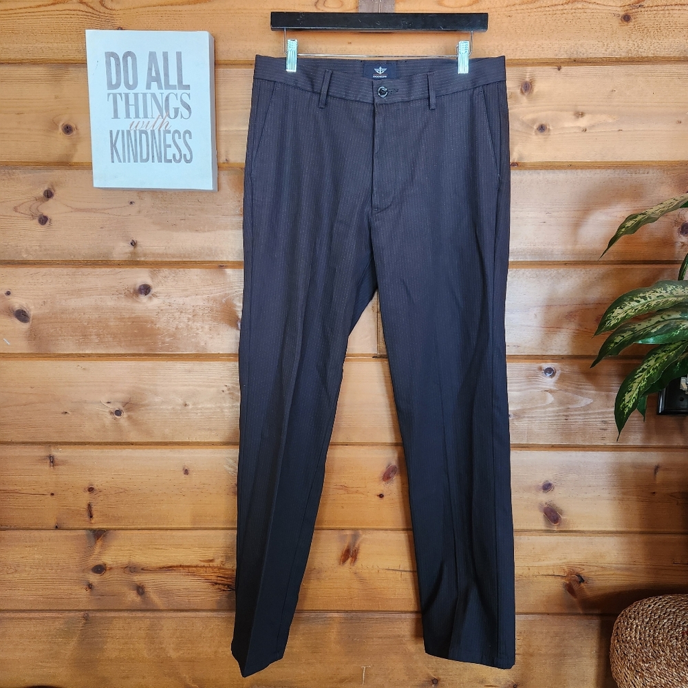 Dockers Slim Fit Pinstripe Straight Leg Dress Pants Slacks Trousers Sz 32 X 32"